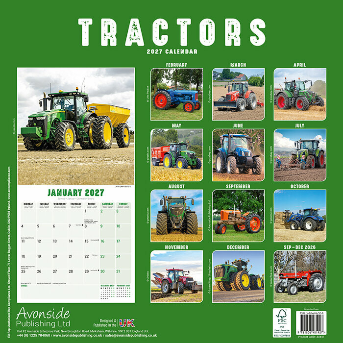 Calendrier 2027 Tracteur Agricole Calendrier papier 2027 Tracteurs