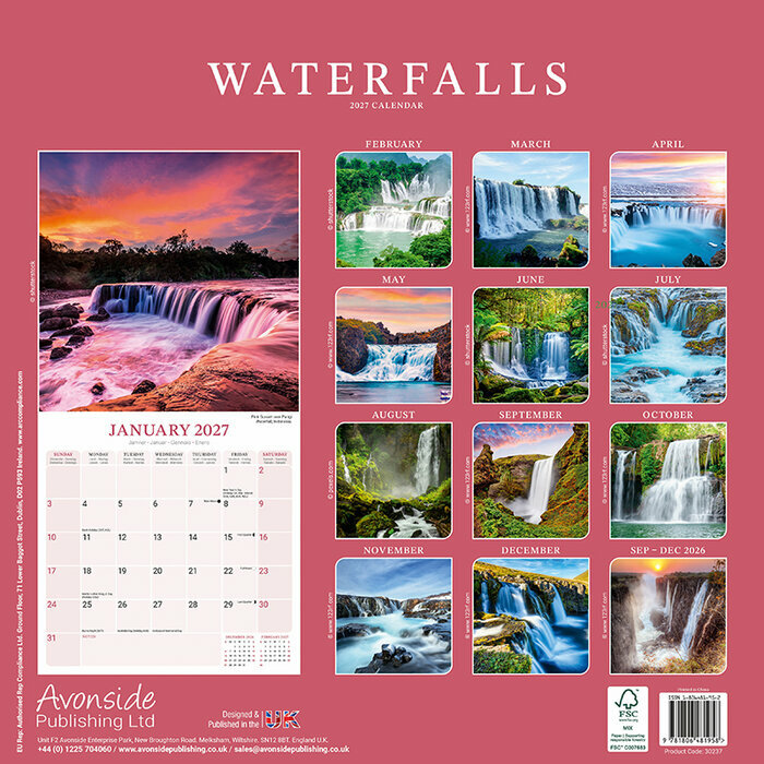 Calendrier 2027 Cascade Nature Calendrier 2027 papier Cascade Nature