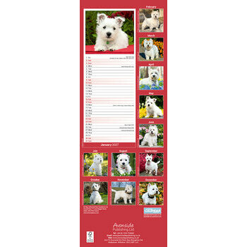 Calendrier Etroit Slim 2027 West Highland Terrier