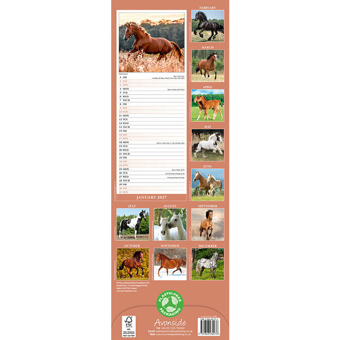 Calendrier papier 2027 Chevaux