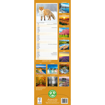 Calendrier Etroit Slim 2027 Saisons