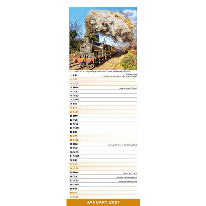 Calendrier Slim Locomotive 2027