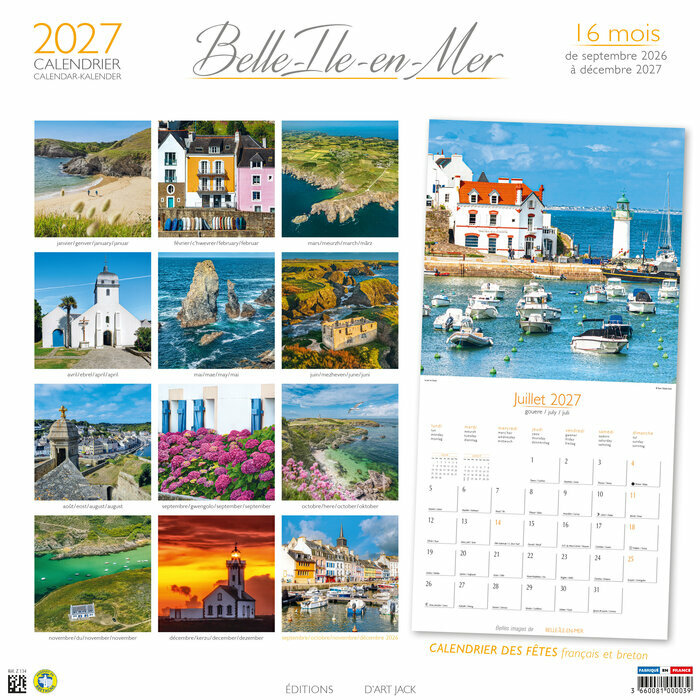 Calendrier papier 2027 Belle Ile en Mer