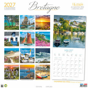 Calendrier 2027 Bretagne C&ocirc;te Atlantique