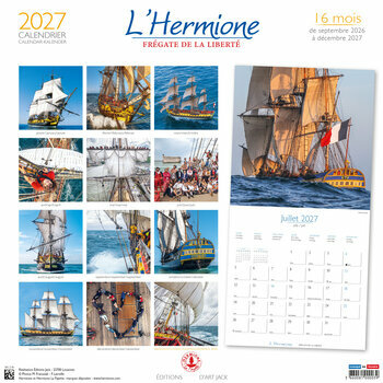 Calendrier 2027 L'Hermione fr&eacute;gate
