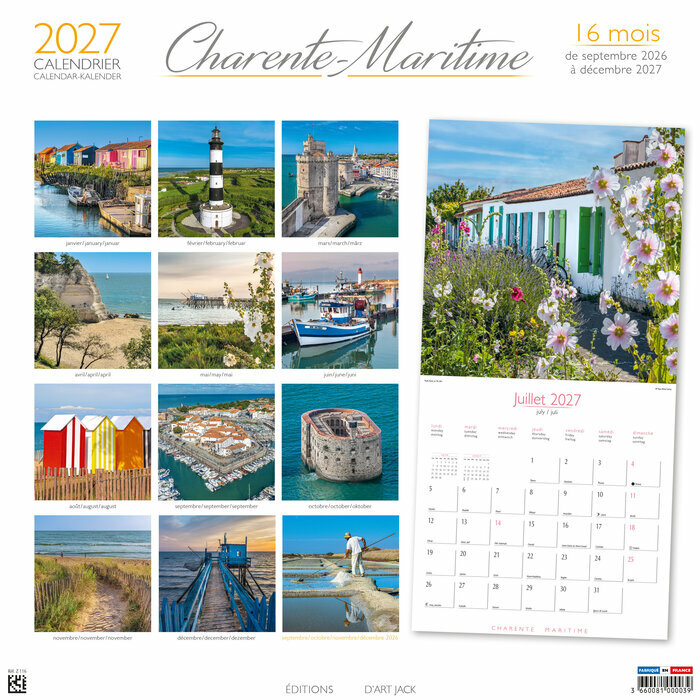 Calendrier Papier M 2027 Charente Chenal ostreicole