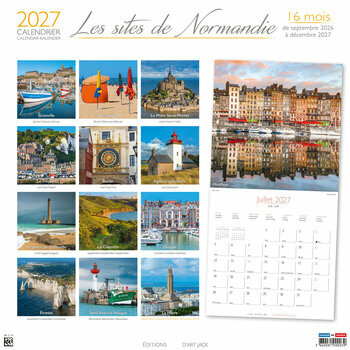 Calendrier 2027 Les Sites de Normandie Falaises Etretat