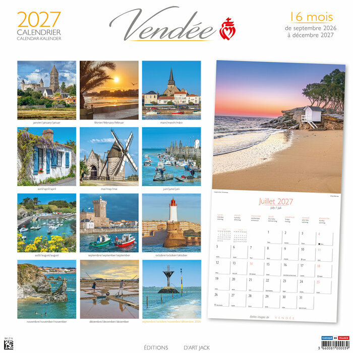 Calendrier 2027 Maison Vend�enne Plage Vend�e