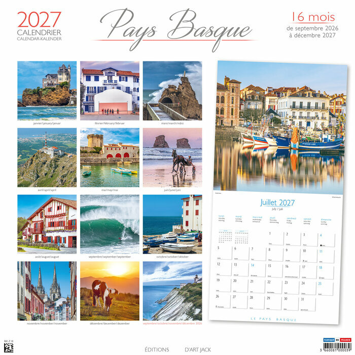 Calendrier 2027 Pays Basque Port