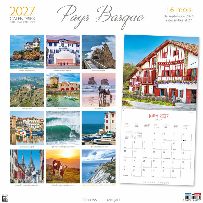 Calendrier 2027 Pays Basque Cheval Pottok