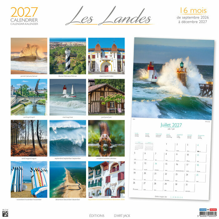 Calendrier Mural Landes 2027