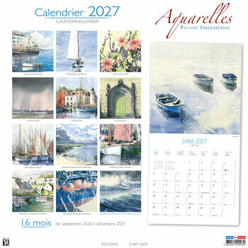 Calendrier 2027 Aquarelle Mer Philippe Vanderbergue