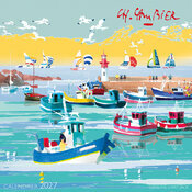 Calendrier mural 2027 aquarelle bateaux