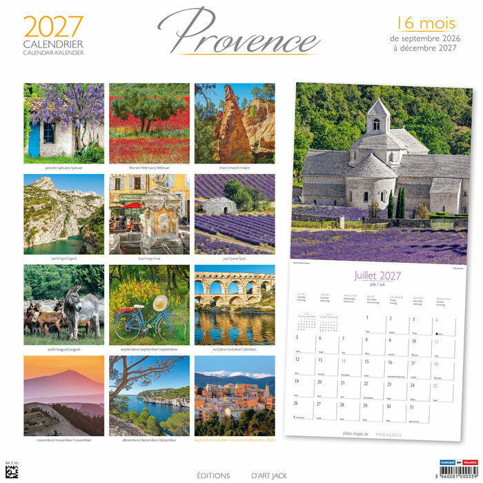 Calendrier Mural 2027 Provence
