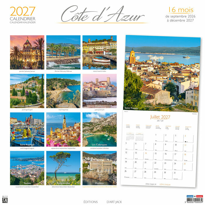 Calendrier 2027 Saint Tropez Nice Saint Rapha�l 