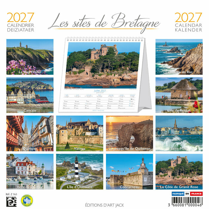 Calendrier Chevalet 2027 Les Plus Beaux Sites de Bretagne Calendrier Chevalet 2027 Sites de Bretagne