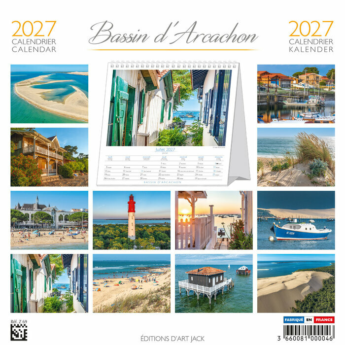 Calendrier Chevalet 2027 Bassin d'Arcachon Calendrier Chevalet Arcachon 2027