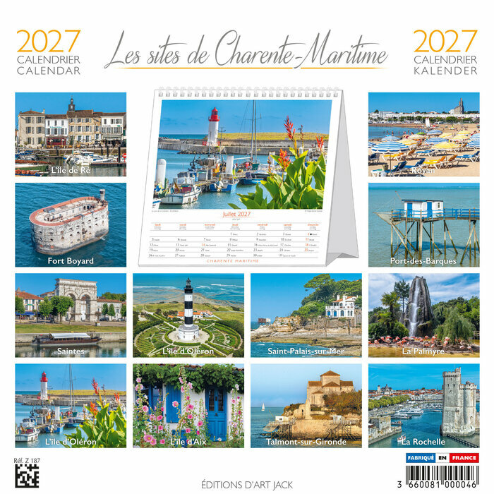 Calendrier Chevalet 2027 Les Plus Grands Sites de Charente Maritime Calendrier à Poser 2027 Charente Maritime