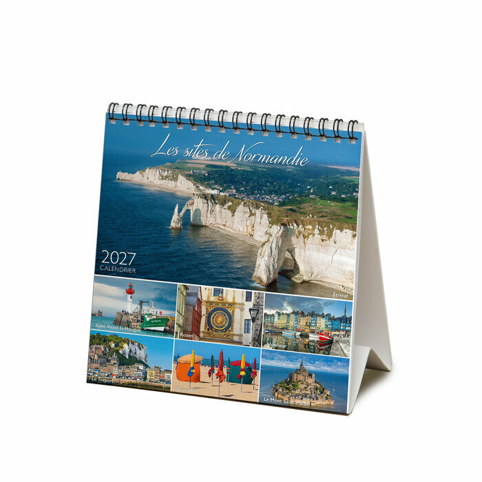 Calendrier Chevalet 2027 Les Plus beaux Site de Normandie - Falaises d'Etretat Calendrier chevalet Normandie 2027