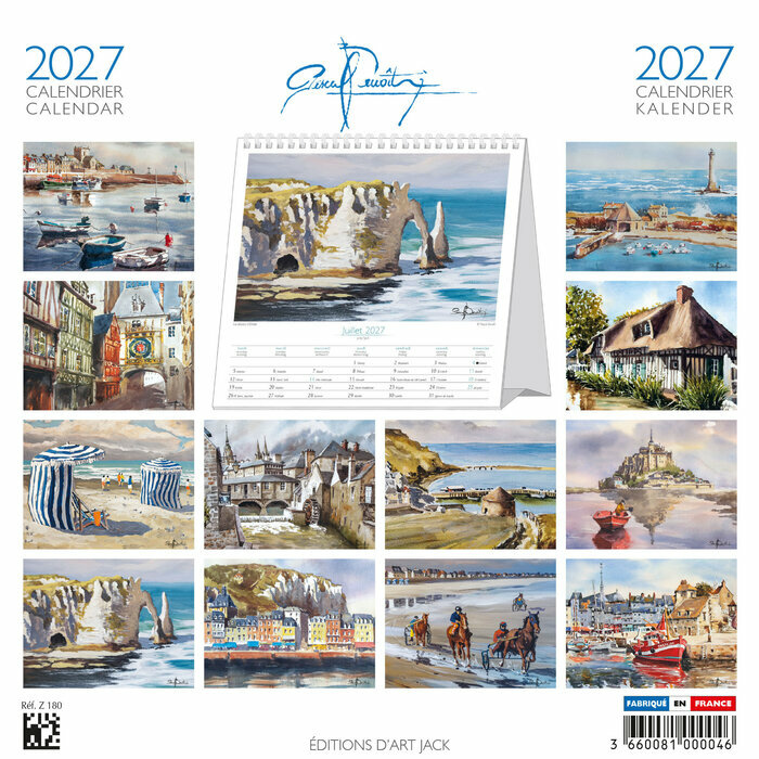 Calendrier Chevalet 2027 Normandie Honfleur par Pascal Benoit Calendrier Chevalet papier 2027 Honfleur oeuvre