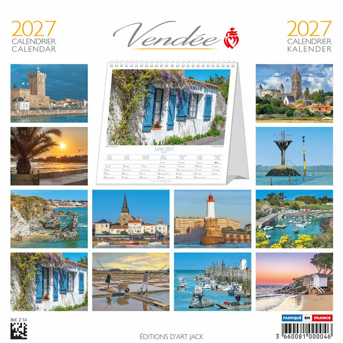 Calendrier Chevalet 2027 Vend�e Noirmoutier