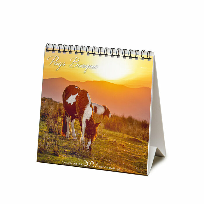 Calendrier Chevalet 2027 Pays Basque - Cheval Pottok Calendrier Chevalet Pottok 2027