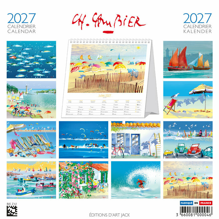 Calendrier � Poser Tableaux Ocean Charles Cambier 2027