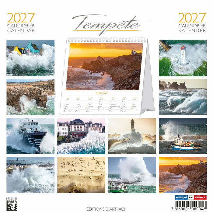 Calendrier Chevalet 2027 Temp�te Atlantique Phlippe Plisson