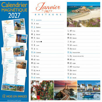Calendrier Magn&eacute;tique 2027 Bretagne