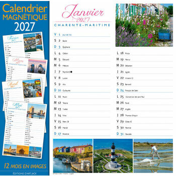 Calendrier Magn&eacute;tique 2027 Charente Maritime