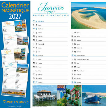 Calendrier Magn&eacute;tique 2027 Bassin d'Arcachon