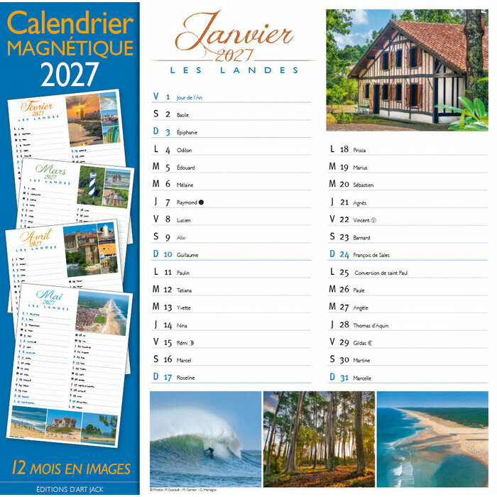 Calendrier Magnetique Les Landes 2027