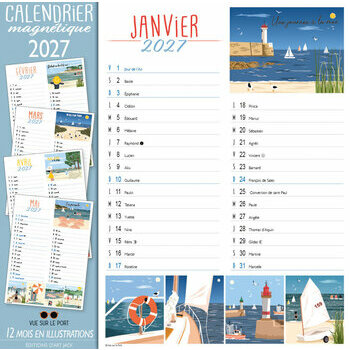 Calendrier Magn&eacute;tique 2027 Une journ&eacute;e &agrave; la Mer