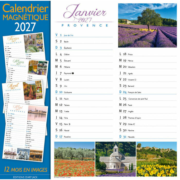 Calendrier Magnétique 2027 Provence Calendrier Magnétique 2027 Provence