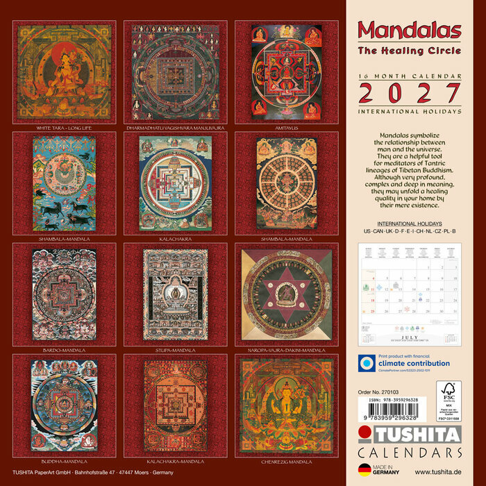 Calendrier religion 2027 Mandalas Tib�tains de Guerison