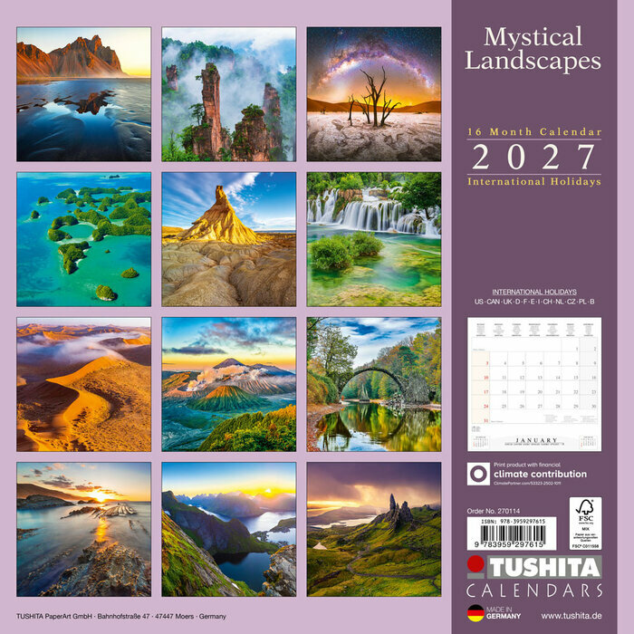 Calendrier Mural Paysages Mystiques 2027