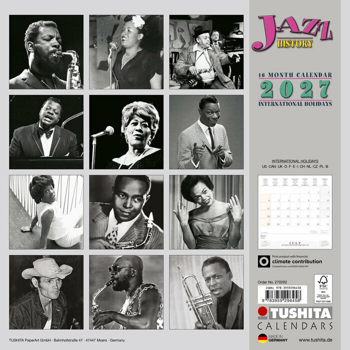 Calendrier 2027 Jazz icone jazzy