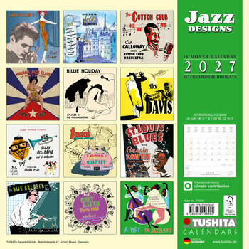 Calendrier 2027 Affiches Icones du Jazz