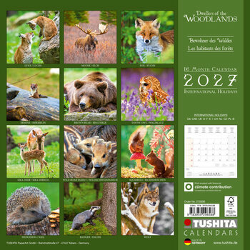 Calendrier 2027 Animaux Habitants de la For&ecirc;t 