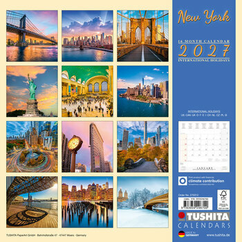 Calendrier 2027 New York R&eacute;tro avec Poster Offert