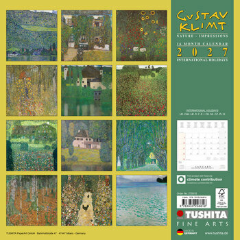 Calendrier 2027 Gustave Klimt Nature Paysage