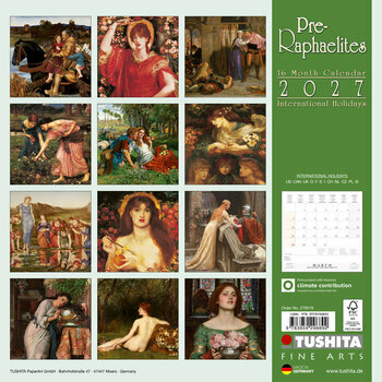 Calendrier 2027 Pr&eacute;-Raphaelites
