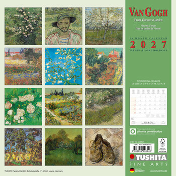 Calendrier 2027 Vincent Van Gogh Jardin et Fleurs