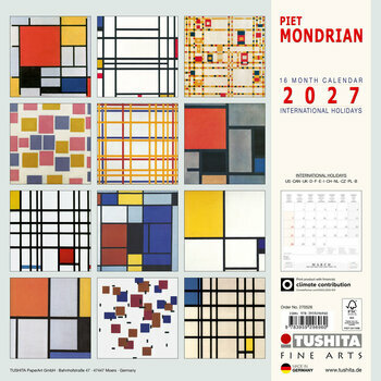 Calendrier 2027 Piet Mondrian