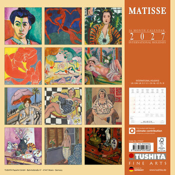 Calendrier 2027 Henri Matisse Fauviste