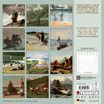 Calendrier 2027 Winslow Homer R&eacute;aliste
