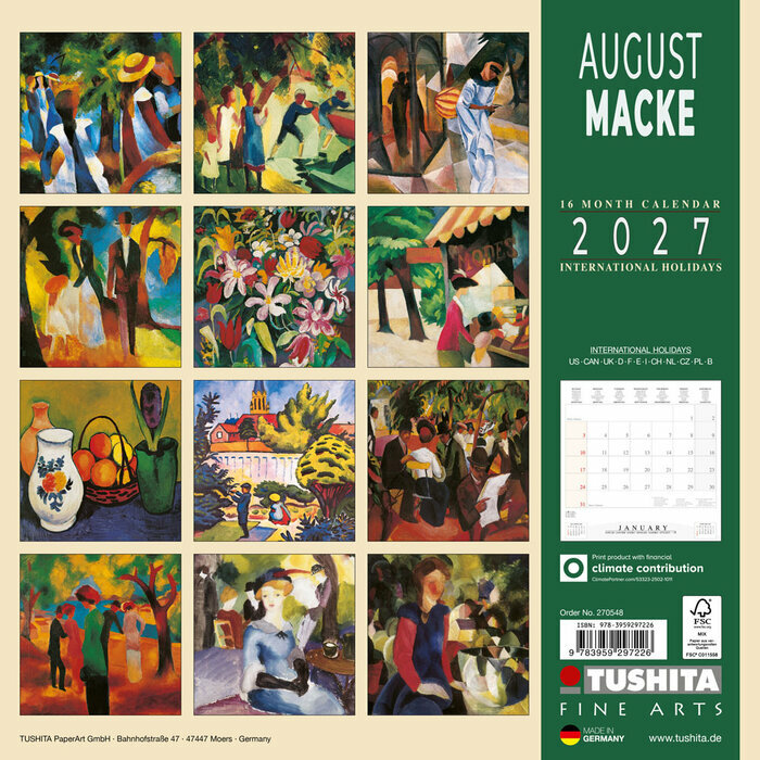 Calendrier mural 2027 August Macke