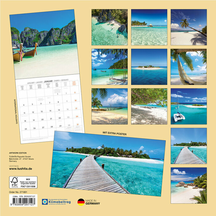 Calendrier Papier 2027 Iles tropicales