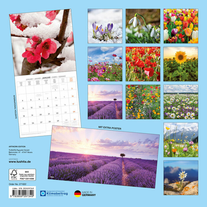 Calendrier Papier 2027 Fleurs Tulipes