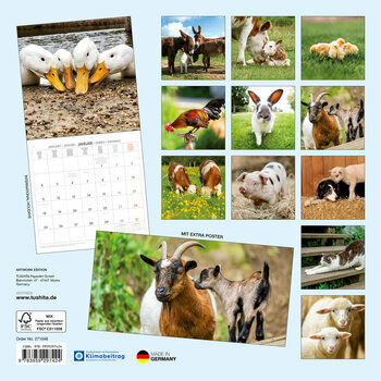 Calendrier 2027 Animaux de la Ferme avec Poster Offert